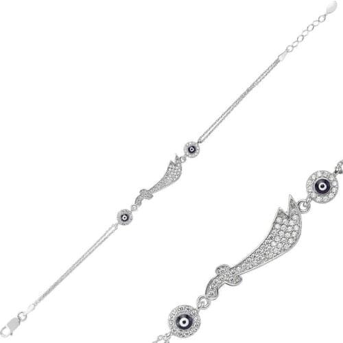 Silverlina Silver Zulfiqar Sword Womens Bracelet