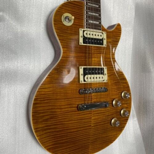 Standard Electric Guitar Tiger Maple Top Zebra Pickups Mahogany Guitar Body Chrome Hardware High Quality Guitarar Free Shipping