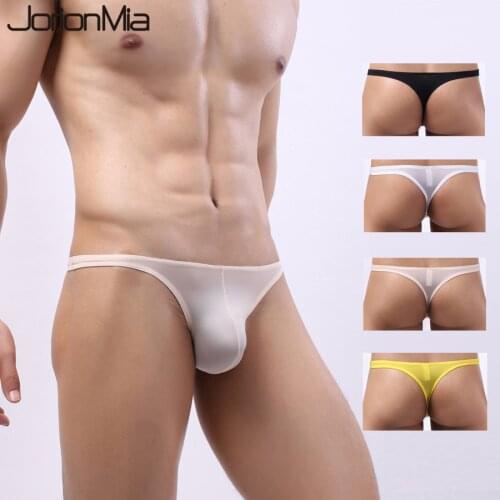 4 Sexy Men Underwear Gay Slip G-string Penis Bikini Briefs Hot Soft Underpant Comfortable High Quality Low Waist Solid Thong Y16