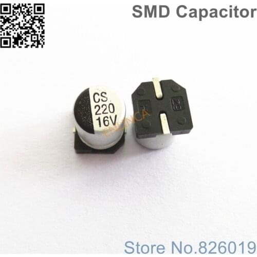 120pcs/lot 16V 220uf SMD Aluminum Electrolytic Capacitors size 6.3*7.7 220uf 16V