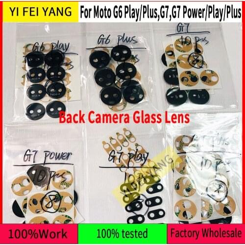 20Pcs A Quality Rear Back Camera Glass Len Cover Lens Bezel With Adhesive For Motorola Moto G6 G7 Play Plus Power