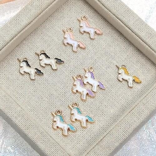 20pcs/lot New 11*21MM Cute horse Charm Pendants Pegasus animal Enamel Charms for DIY Earring Jewelry Handmade Finding XL712