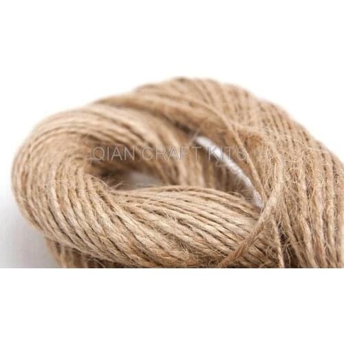 200 meters - Linen yarn Hemp Cord natural color mix size (1mm-3mm) for gift wrap