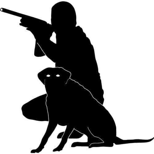 40637# Die-Cut Vinyl Decal Gunner and Labrador Retriever Car Sticker Waterproof Auto Decors on Car Body Bumper Rear Window