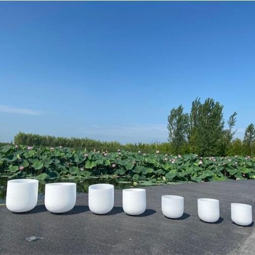 432hz 8inch- 14inch Note C/D/E/F/G/A/B Chakra Frosted Quartz Crystal Singing Bowl set 8"-14" 7pcs Meditation sound chakra bowl