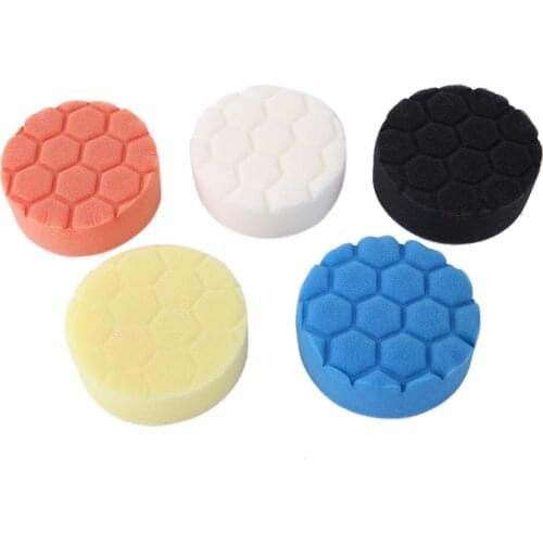 5 Pcs 3/4/5/6/7 Inch Hexagonal Corner Diamond Ripple Point Screw Thread Washing Cleaning Polishing Sponge Buffer Pad For Car