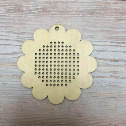 50pcs laser cut flower wood decoration laser cut wood cross stitch