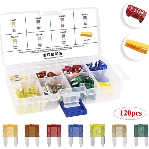 Car Fuses Assortment Kit - Assorted Auto Mini-Car-Truck-Blade-Fuses Set - Fast Blow Glass Fuses ,Circuit Tester Fuse Puller