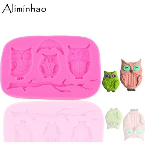 B0449 Owl tree branch and moon shape DIY Cake Silicone mold chocolate fondant cake decorating tools Sugar Craft Molds