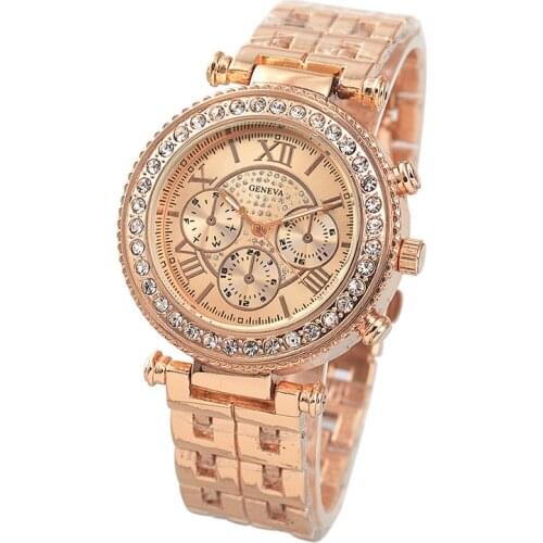 CONTENA Watch Luxury Rhinestone Rose Gold Watch Women Watches Full Steel Womens Watches Clock saat montre femme reloj mujer