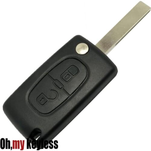 Flip key case for peugeot 107 207 307 remote control key shell for citroen c2 c3 c5 entry keyless remote key fob