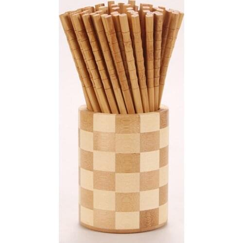 Handmade Natural Bamboo Wood Chopsticks Healthy Chinese Carbonization Chop Sticks Reusable Hashi Sushi Food kitchen tools