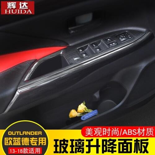 For Mitsubishi Outlander 2013-2019 Car Door Armrest Window Glass Lifter Button Frame Decorative Cover Trim Car Styling
