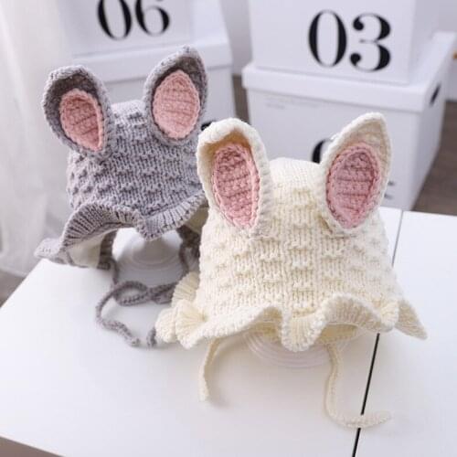 Doitbest 1 to 6 Years old Winter hat for kid beanies big Rabbit ears Beanie knit Child hats warm kids girls Earflap caps