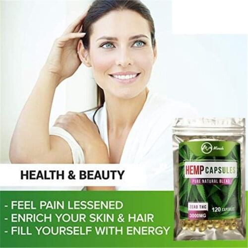 Minch Hemp Oil Extract Face Capsules Hemp Seed Oil Capsules Contain CBD For Pain Relief Better Sleep Reduce Stress And Anxiety