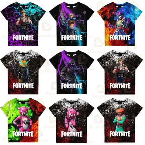 Fortnite Cartoon Star and Sandy Tops Teen Clothes Shoot Kids Tshirt Hero Battle Royale 3D T-shirt Boys Girls Harajuku Tees