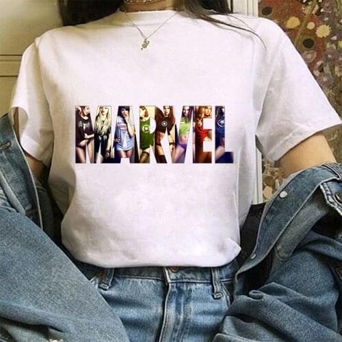 New Marvel The Avengers Iron Man Captain America Hulk Thor Graphic T Shirts Womens Print Round Neck Short Sleeve T-Shirts Tops