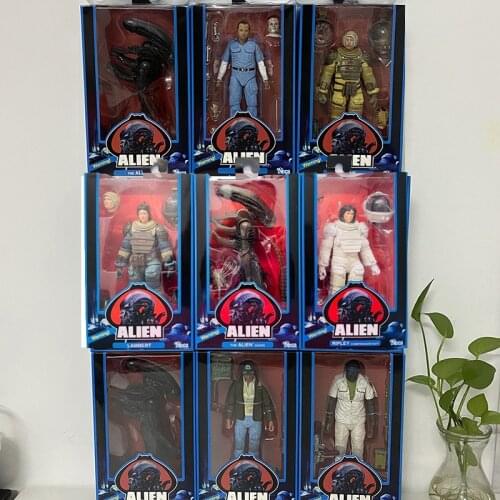 NECA Alien Kane Ash Figure Bloody Brett Parker Action Figures 40th Anniversary Model Toy Doll Gift 3pcs/set