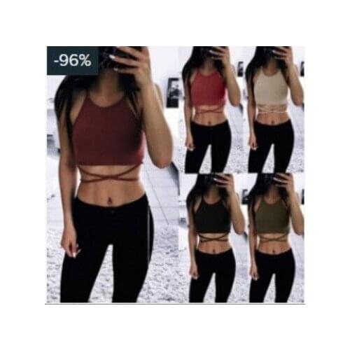 2021 Summer Sling Cross Womens Blouse Shows A Small Waist