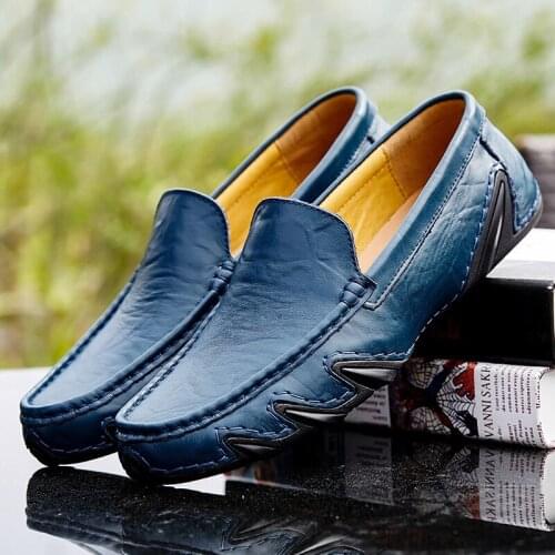 Hot Sale Classic Men Leather Shoes Casual Luxury Italian Brand Mens Loafers Moccasins Breathable Slip on Male Driving Boat Shoes