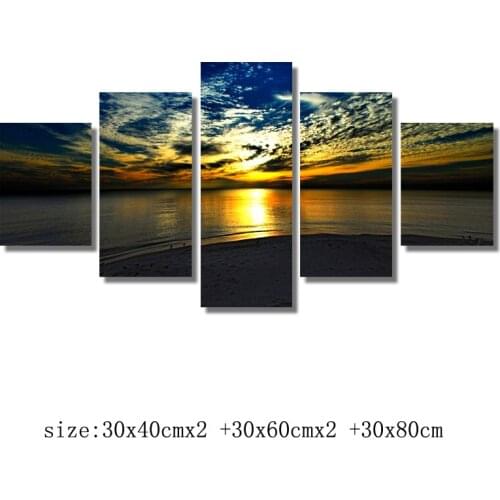 Charming Seascape and Prints Landscape Painting Printed on Canvas Wall Art Picture for Living Room Home Decorations UnFramed