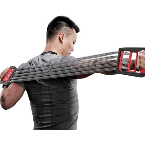 Profession Resistance Chest Expander Ajustable Puller 5 Tubes Strong Cable Band Spring Lever Weight Strength Trainer Home Gym