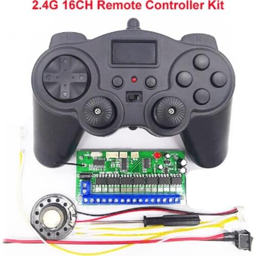 1set 16CH 2.4G Advanced Remote Control Receiver 3.7V Transmitter Wireless Controlling Kit for Model Excavator DIY Toy Car Robot