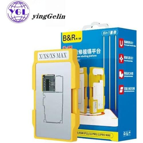 6 in 1 BGA middle frame reballing platform Stencil for iPhone X/XS/XS MAX/11/11 Pro/11Pro MAX Motherboard Middle Frame Planting