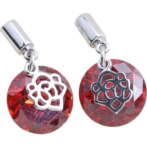 Bewitching Red Garnet 10*10mm Semi-precious Silver Cool For Womens Stud Earrings ED0030