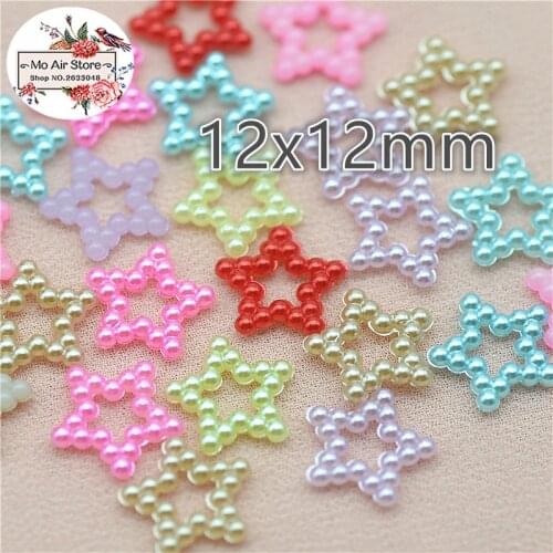 200pcs/lot 12mm ivory flower pearl Beads ABS Resin Flatback Simulated pearl Beads Jewelry Crafts