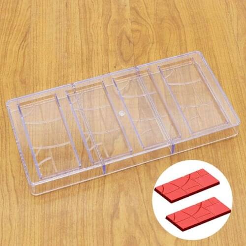 4 Square Chocolate Grain Polycarbonate PC Chocolate Mold DIY 3D Lollipop Fondant Candy Cake Molds Kitchen Baking Pastry Tools