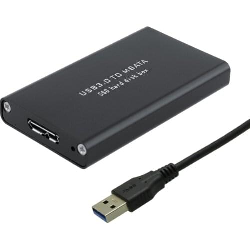 5Gbps USB 3.0 to mSATA SSD Enclosure USB3.0 to mini-SATA Hard Disk adapter M2 SSD External HDD Mobile Box