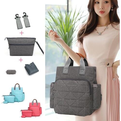 5pcs / Set Large Capacity Baby Diaper Milk Strorage Bag Mummy Maternity Travel Wheelchair Mom Nappy Changing Backpack Mochila