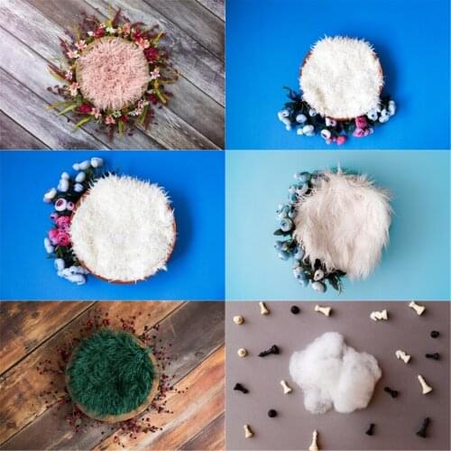 Photo Studio Props Newborn Baby Baptism Photography Backdrop Chess Flannel Bird Nest Wood Board Solid Color Vinyl Background