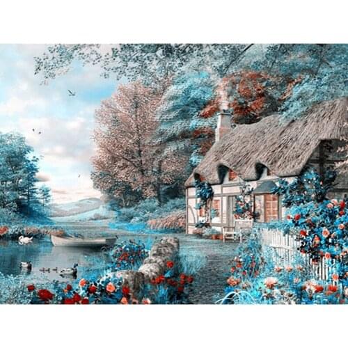 Diamond Mosaic Landscape Full Drill Diamond Paintings River Diamond Embroidery Cross Stitch Picture Of Rhinestones Gift LK1