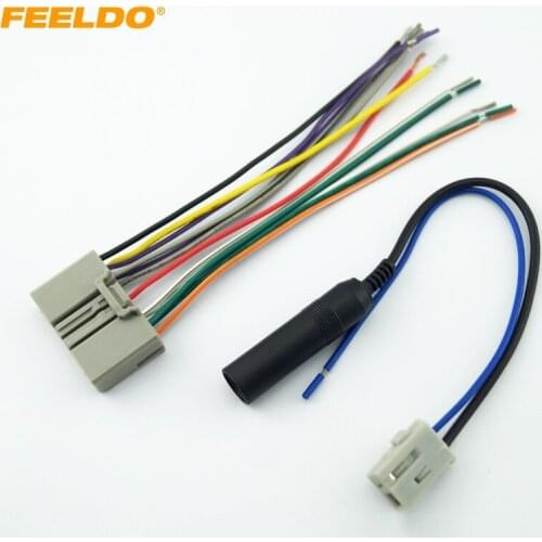 FEELDO 10Set Car Audio CD Player Radio Stereo Wiring Harness Antenna Adapter Plug For Honda Civic/Fit/CR-V/Odyssey #FD-3734