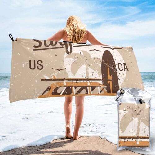 Wearable Bath Towel Retro Surf Woodie Car Palm Soft and Absorbent Unique Towel for Hotel Home Bathroom Gifts Women Bathrob