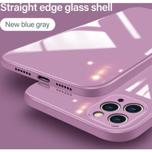 Luxury Cute Plain Mirror Tempered Glass Phone Case For iPhone 12 11 Pro max SE XSmax XR X 8 7 6 Plus Camera Protection Cover