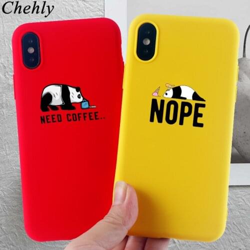 Nope Panda Phone Case for IPhone 6s 7 8 11 Plus Pro X XS MAX XR Cartoon Cases Soft Silicone Fitted TPU back Cover Accessories