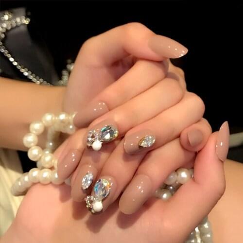 Artificial Oval Fake Nails Clear Plastic Short Nail Tips Nails Popular Designs Tip Patch Artificial Nail Art Accessories