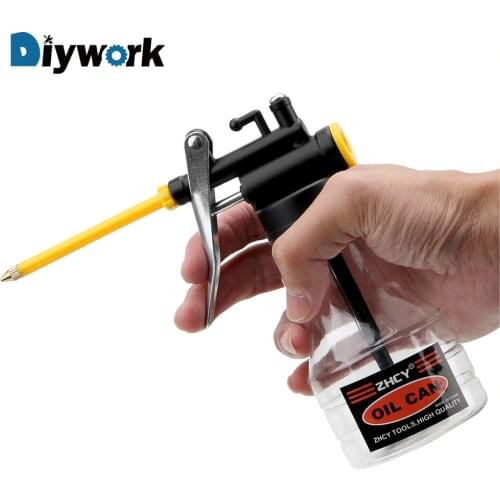 DIYWORK 250ML High Pressure Oiler Grease Flex Gun Oil Pump Cans Hand Tools Lubricator Clear Oil Can