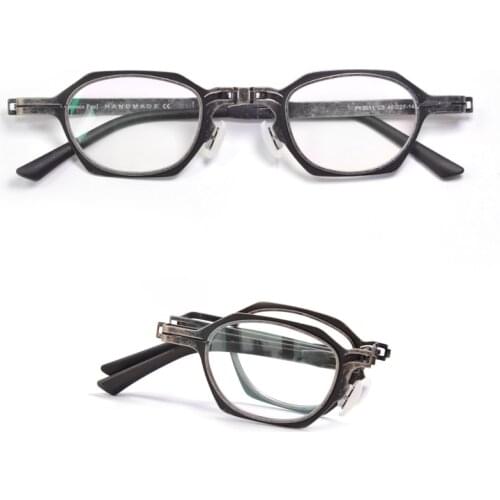 Metal Folding Eyeglasses Frame Men Progressive Folding Glasses Presbyopia Multifocus Prescription Glasses Frame