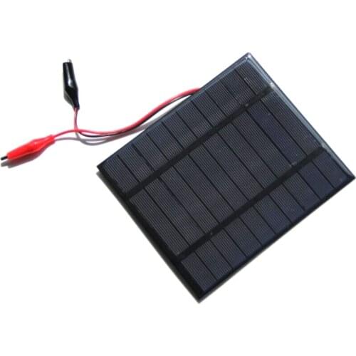 5V 2.5W Mini Solar Panels+Crocodile Clip For 3.7V Battery Charger Solar Cell DIY Solar Chager 150*130MM 2pcs/lot NEW