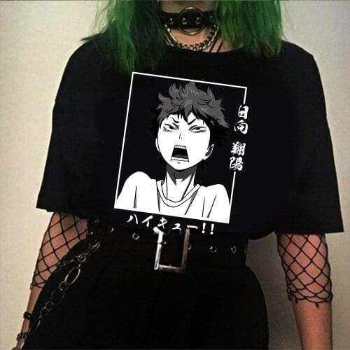 Japanese Anime Men T-Shirt Shoyo Hinata Funny T-shirt Fashion Streetwear Harajuku Hip Hop Top Tee Shirt Male