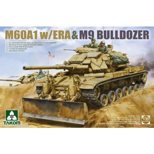 Takom 2142 1/35 scale M60A1 with/ERA & M9 Dozer Blade Plastic model kit