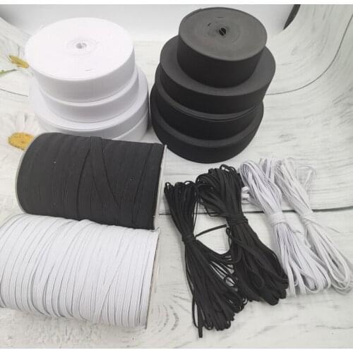 5 meters White/black Nylon Highest Elastic Bands 3/6/9/10/12/15/25/30/35/40/45/50MM Garment Trousers Sewing Accessories DIY