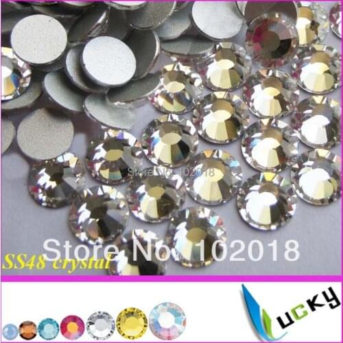 New 2014 Spring! Free Shipping ss48# 144pcs/bag Crystal Color Flat back non hotfix rhinestone Nail art crystal beads For DIY