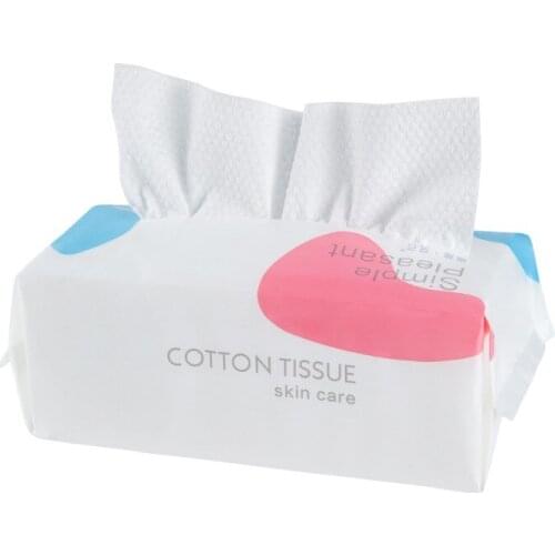 Disposable Removable Cotton Face Wash With Make-Up Remover Wipes Soft And Skin-Friendly Wet And Dry 20*15cm Plain Weave 80 Pumps