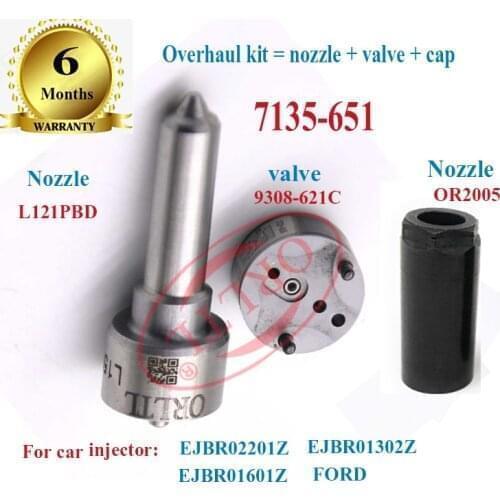 REPAIR KITS (7135-651) NOZZLE L121PBD INJECTOR VALVE 9308-621C +NUT FOR 1S4Q9F593AF EJBR01302Z EJBR02201Z EJBR01601Z