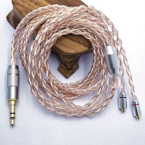 RY-C5 1.2m DIY Replacement mmcx Cable 3.5mm Silver plated Upgraded 8 core wire cable For Repair DIY HIFI mmcx earphone cable